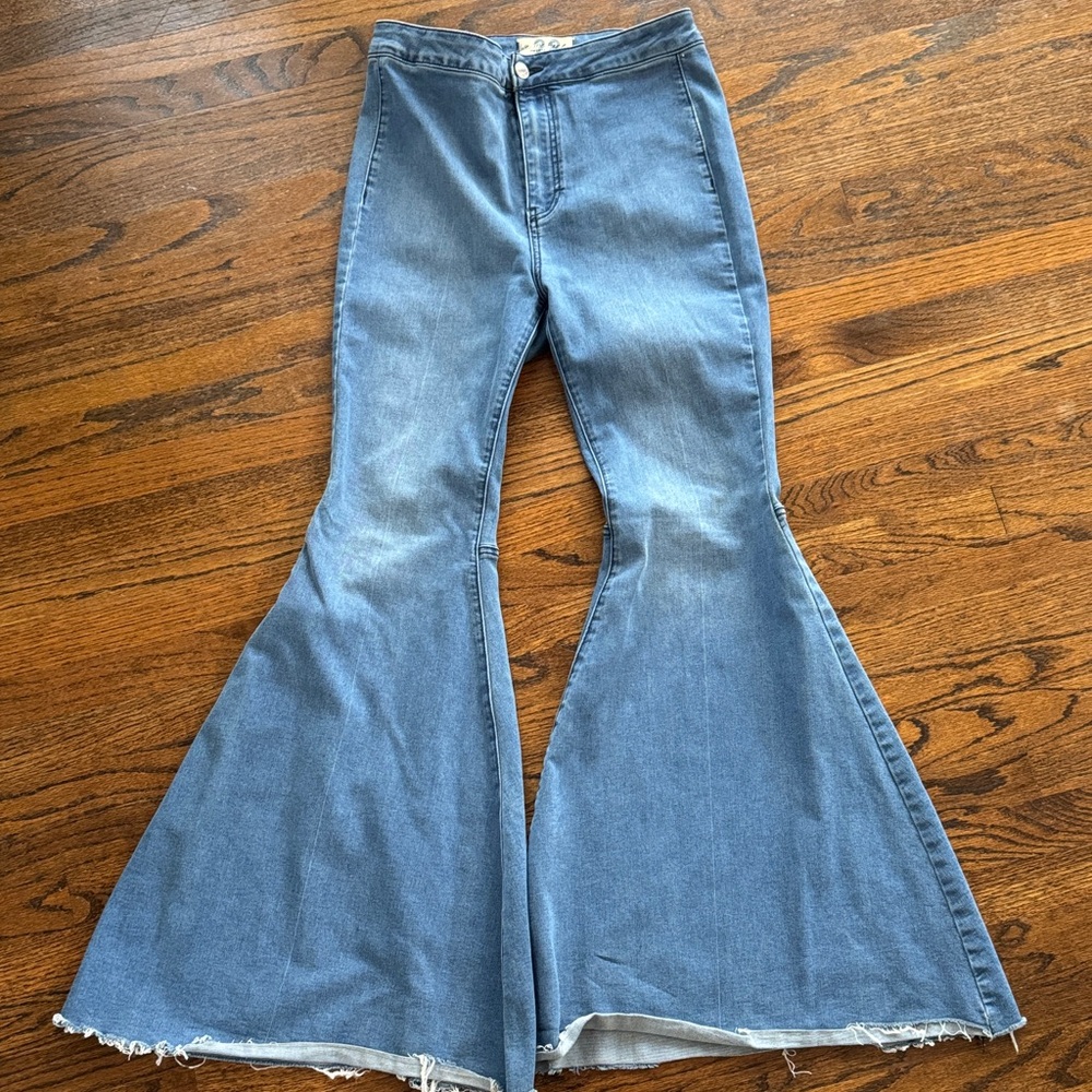 Free People Flare Wide Leg Denim Jeans Size 28